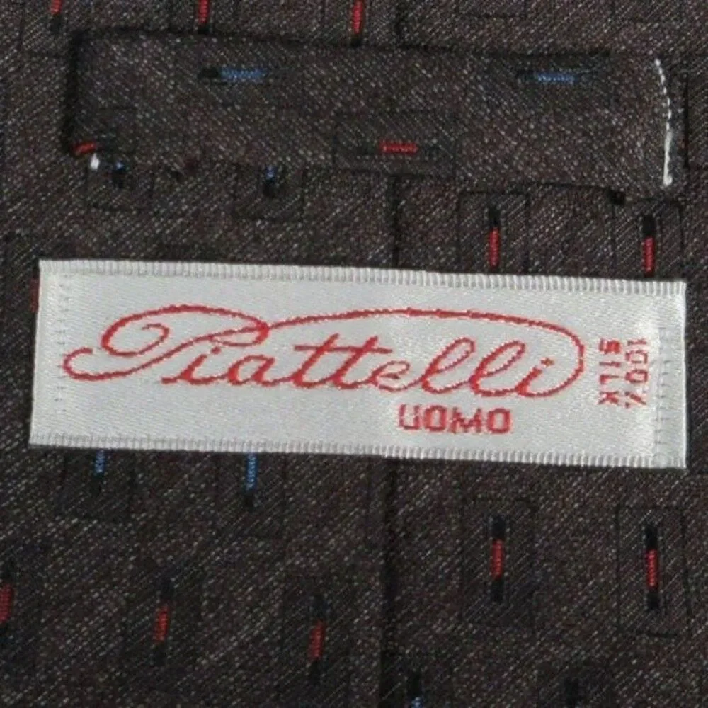 PIATTELLI UOMO Men's 100% Silk Tie Made in U.S.A. 56.5‎ Inches